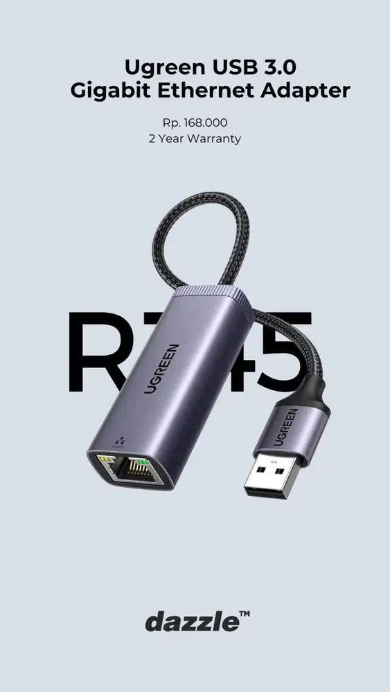 USB ETHERNET CONVERTER UGREEN GARANSI 2 TAHUN