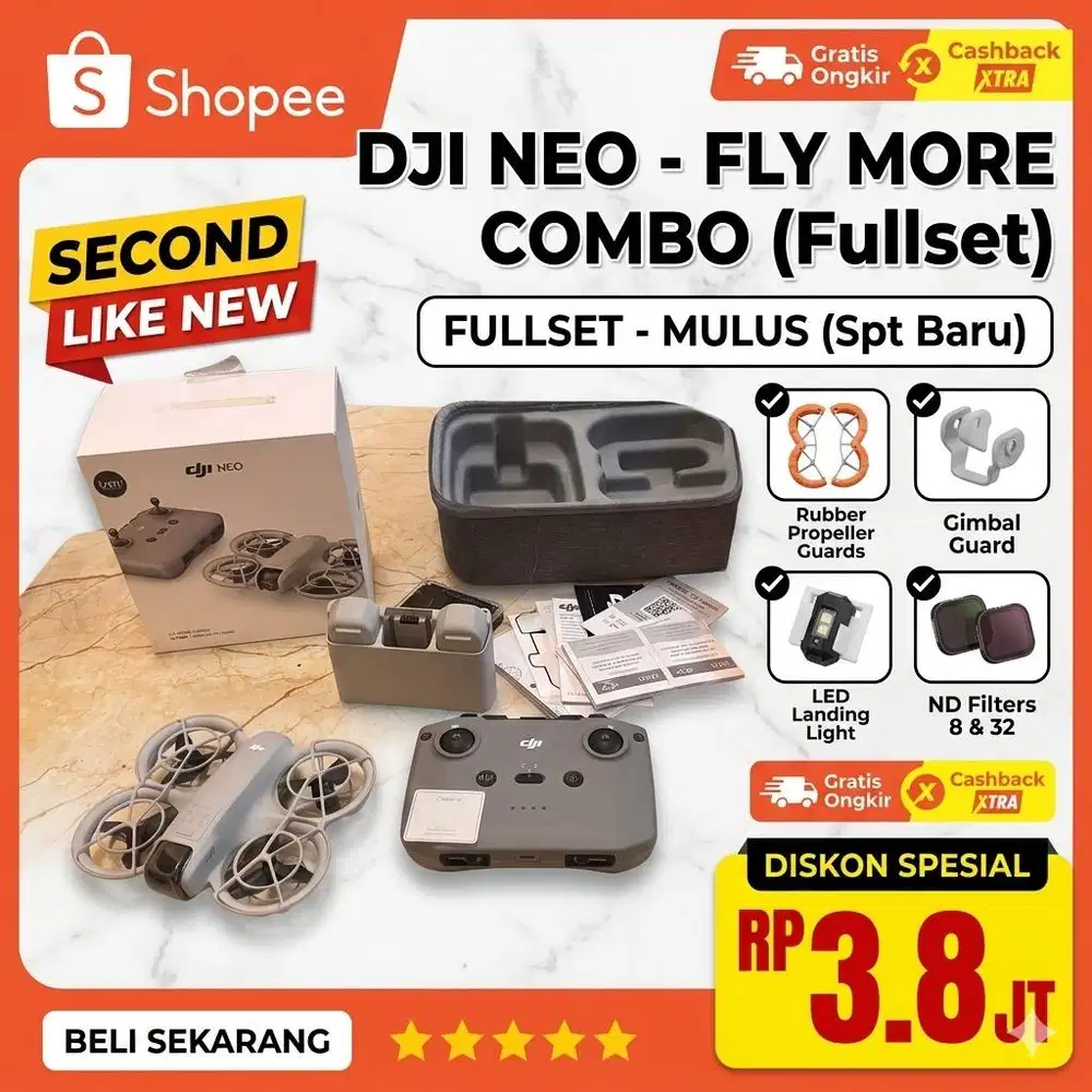 [SECOND] DJI Neo Fly More Combo (Fullset) - Like New + Banyak Bonus