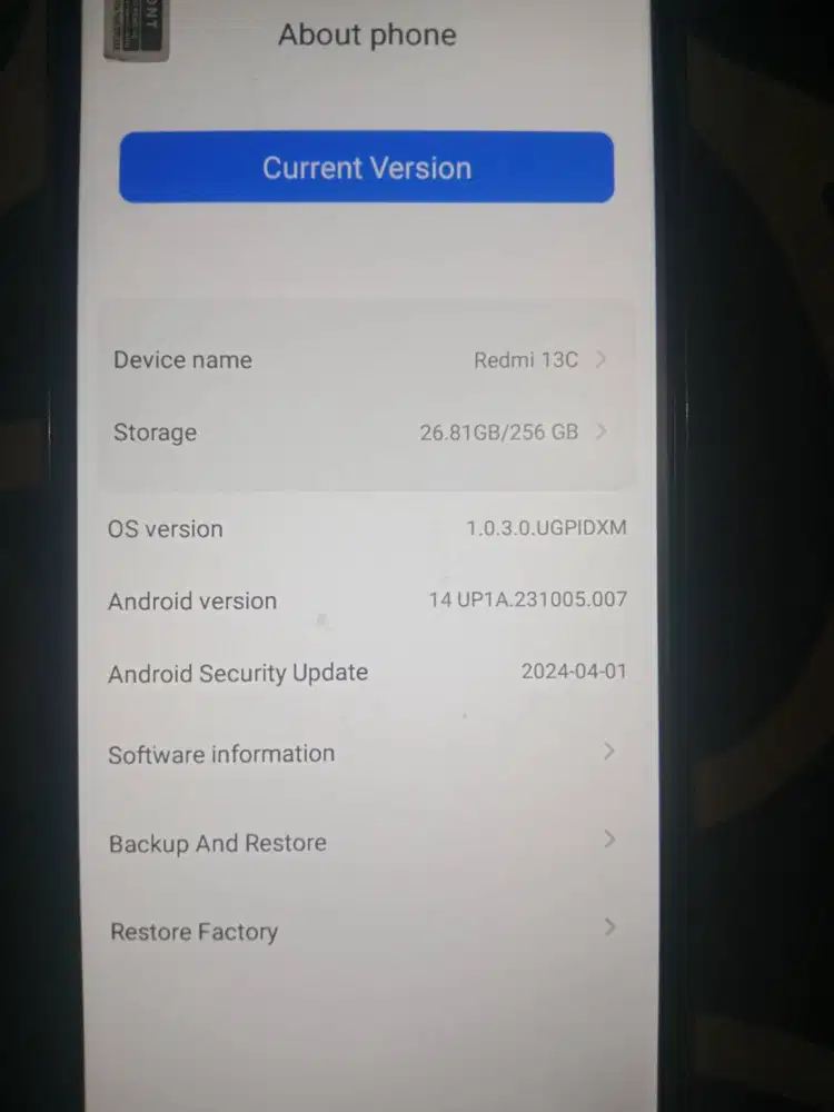 Jual butuh hp redmi 13c