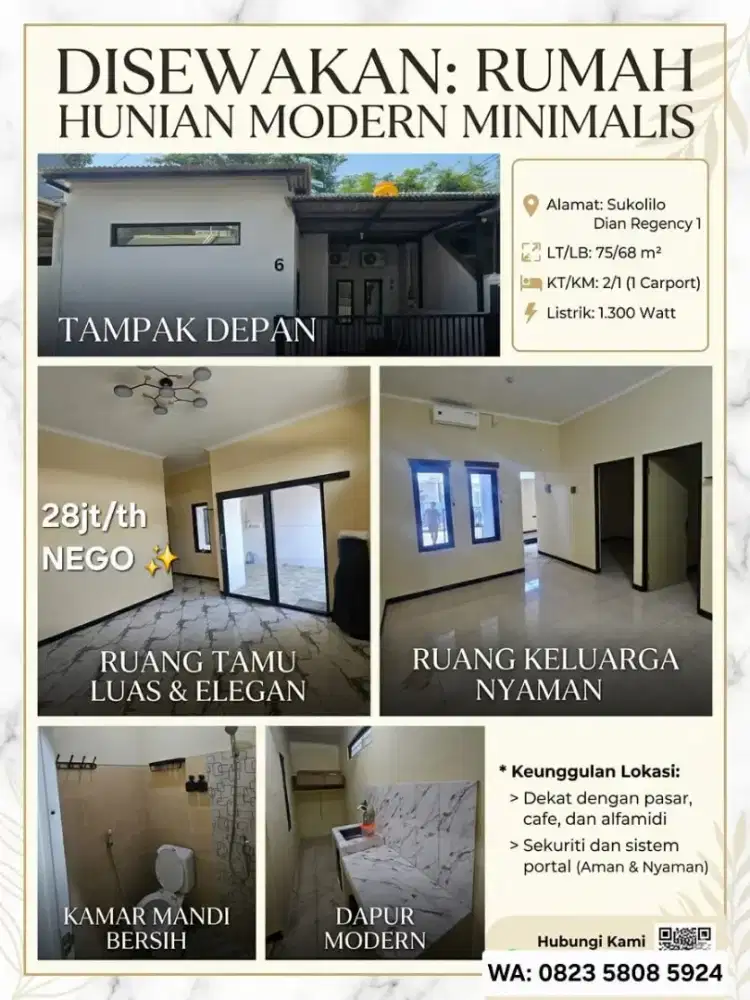 SEWA RUMAH SURABAYA TIMUR DAERAH SUKOLILO