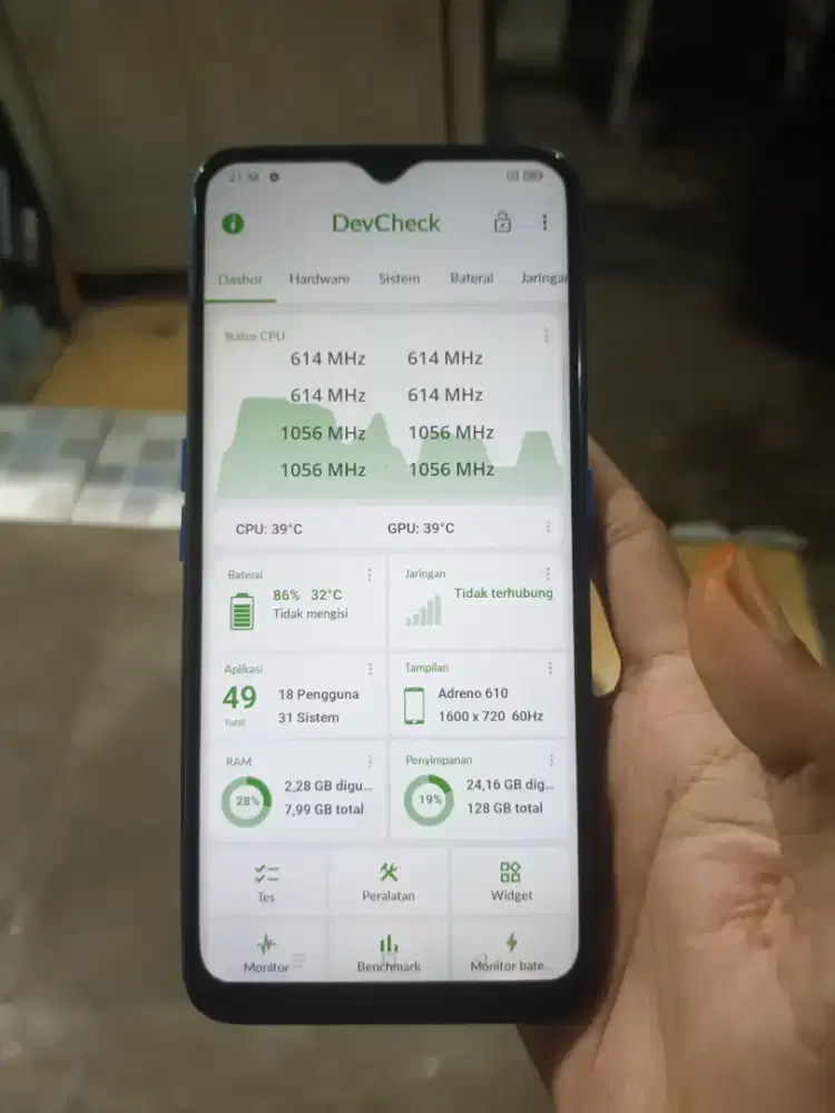 Oppo a9 2020 8+5/128 batangan udah tipe c