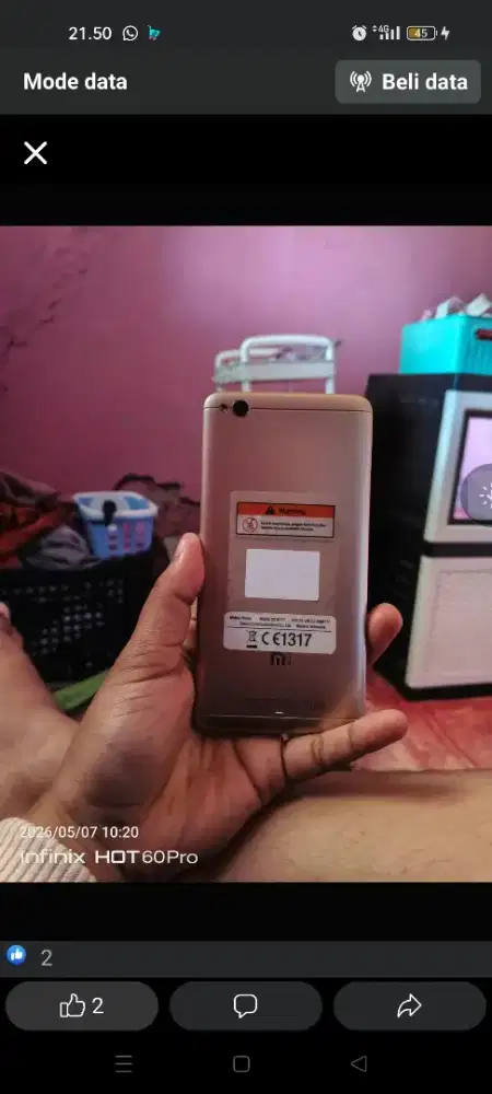 Redmi 4a ram 2/16 minus gada sinyal