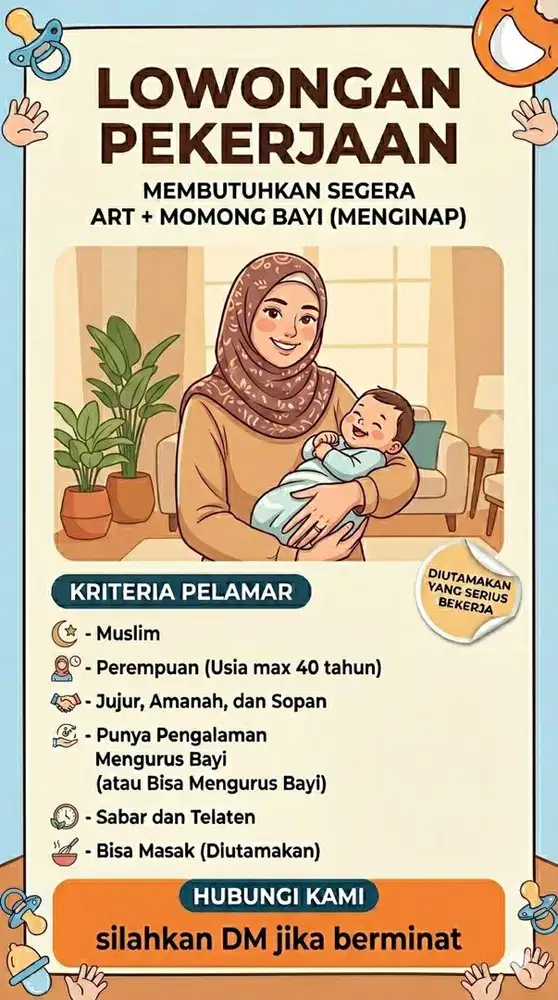 Dicari ART + Momong Bayi
