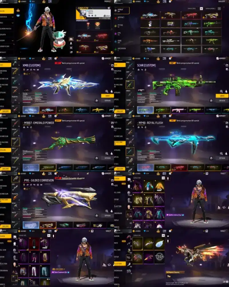 jual Akun ff ber sg mulai dari sg terompet Ready Akun ff murah meriah