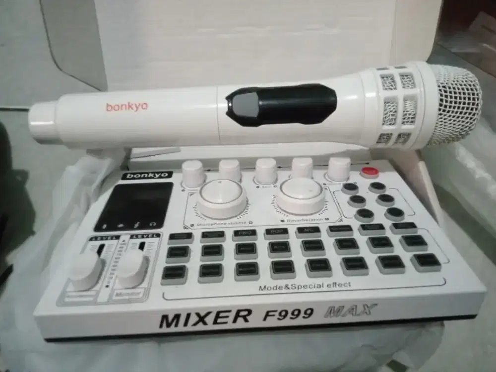 Soundcard Bonkyo F999 Max + Mic Wireless Bonkyo Putih