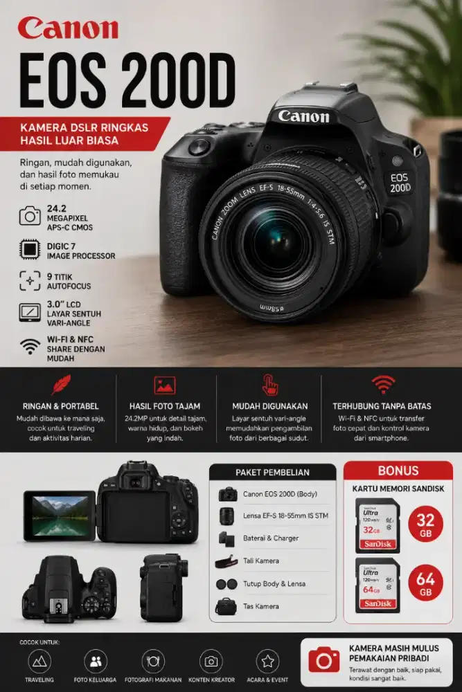 Camera Canon EOS 200D