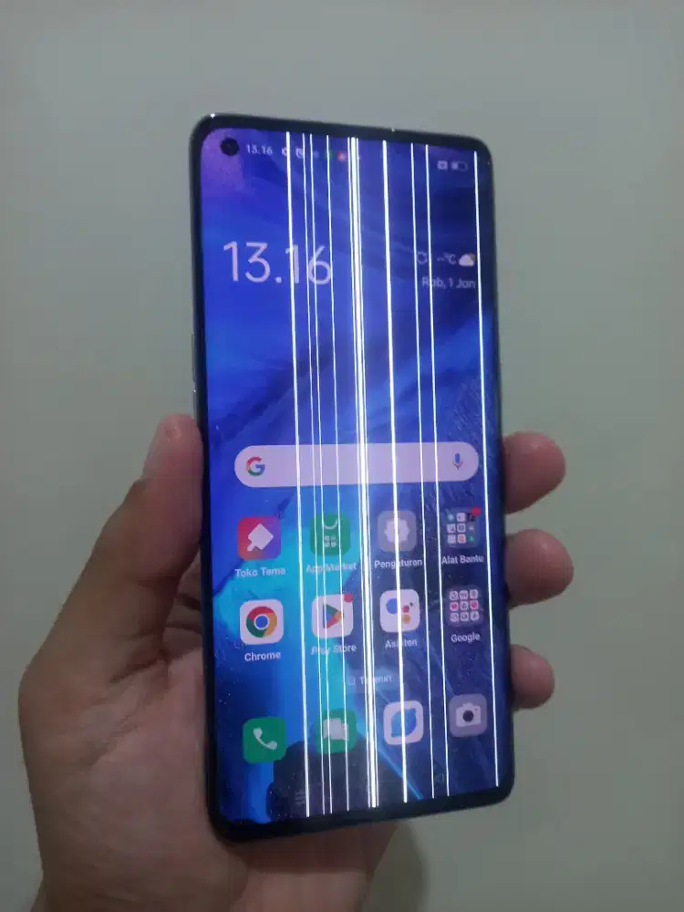 Oppo Reno 4 Pro Ram 8/256Gb Fullset ori minus layar garis2