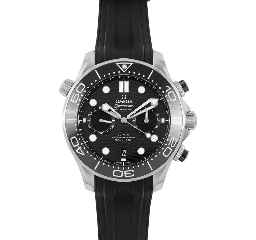 Omega Seamaster Diver 300M, Black Wave Dial Chronograph - New in Box