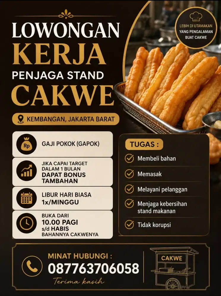 Lowongan dagang cakwe