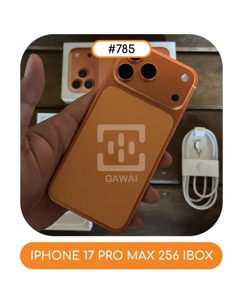 #785 Iphone 17 Pro Max Comic Orange 256 Ibox Garansi 09 Feb 27 BH 100%