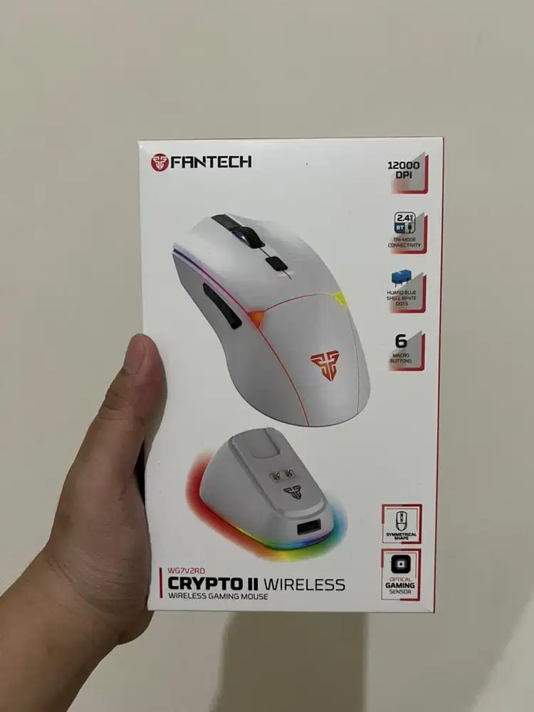 Mouse Gaming Wireless Fantech Crypto II WG7V2RD BNIB