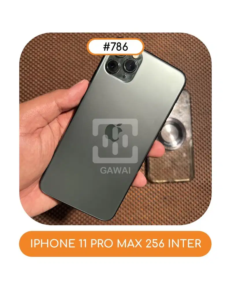 #786 Iphone 11 Pro Max Midnight Green 256 All Operator BH 72%