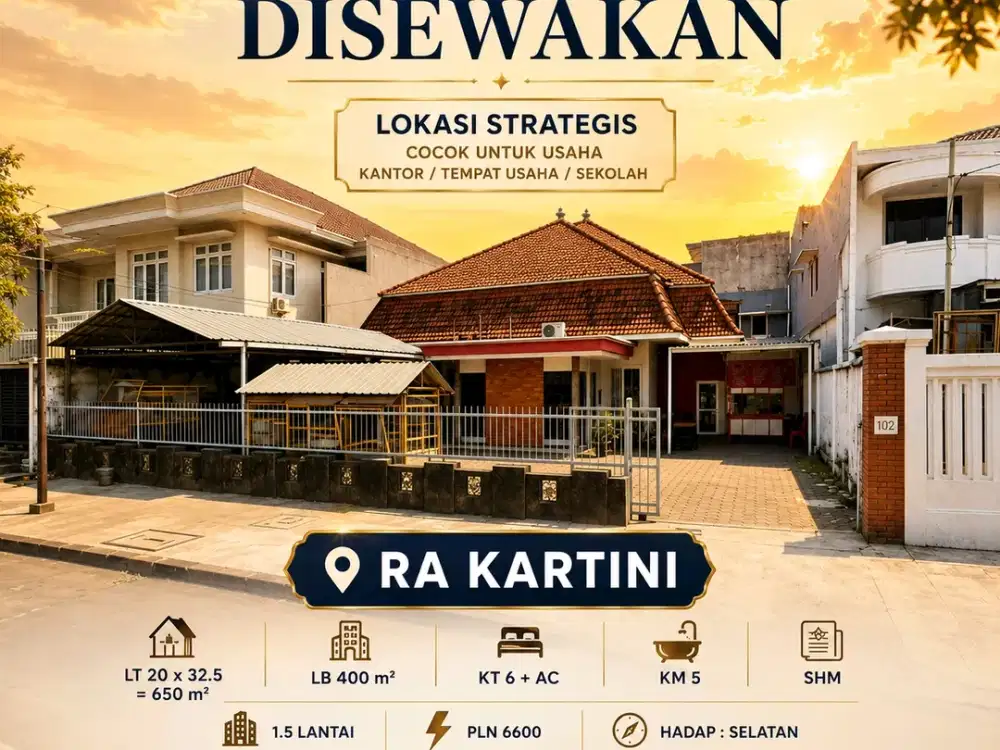 SEWA KOMERSIAL RAYA RA KARTINI DKT RY DARMO DIPONEGORO