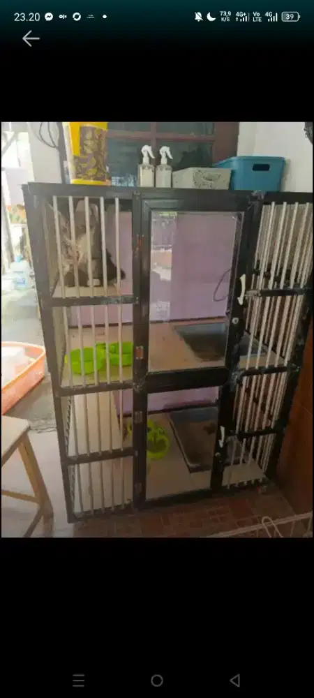 Kandang kucing alumunium 2 tingkat
