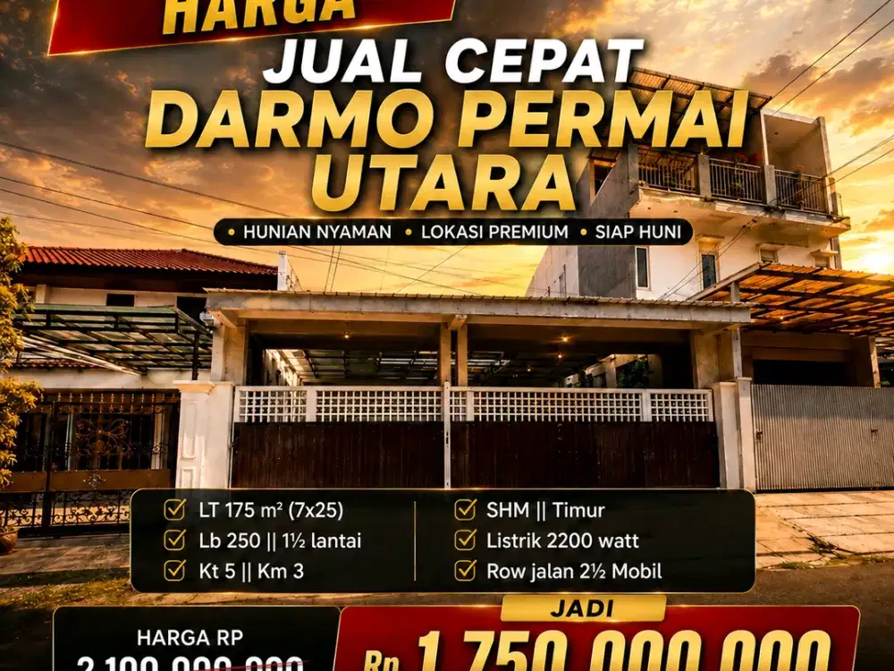 MURAH JUAL CEPAT DARMO PERMAI UTARA DKT HR MOH SATELIT AUKOMANUNGGAL