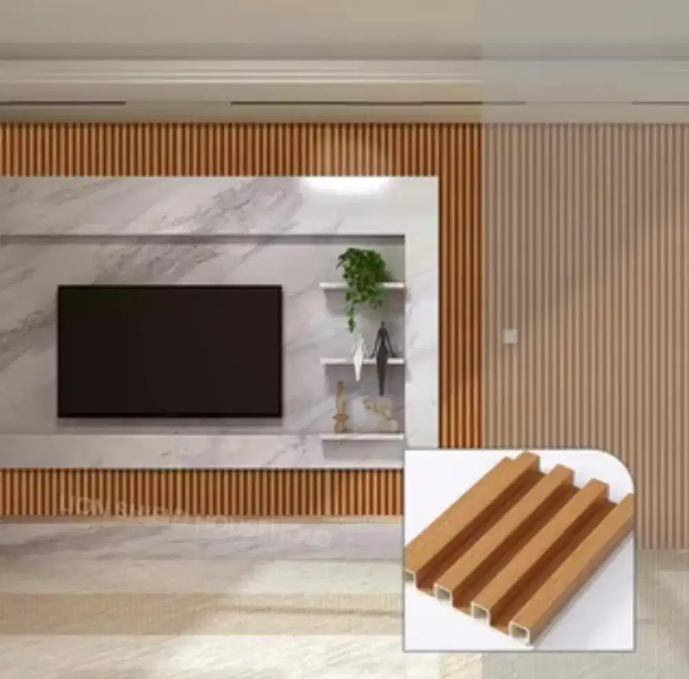 Wall Panel Coklat 3 Lembar Hiasan Dinding Anti Rayap Siap Pakai
