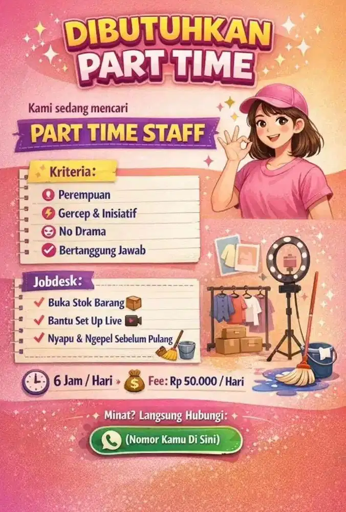 Dicari lowongan kerja part time
