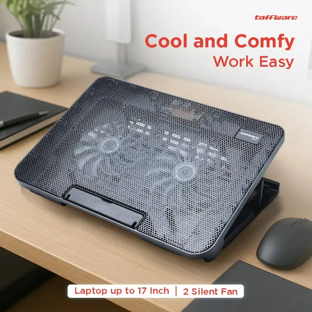 Taffware Cooling Pad Laptop Kipas Pendingin 2 Fan 17 Inch