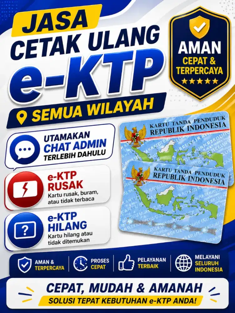 jasa cetak ulang ktp/npwp semua wilayah