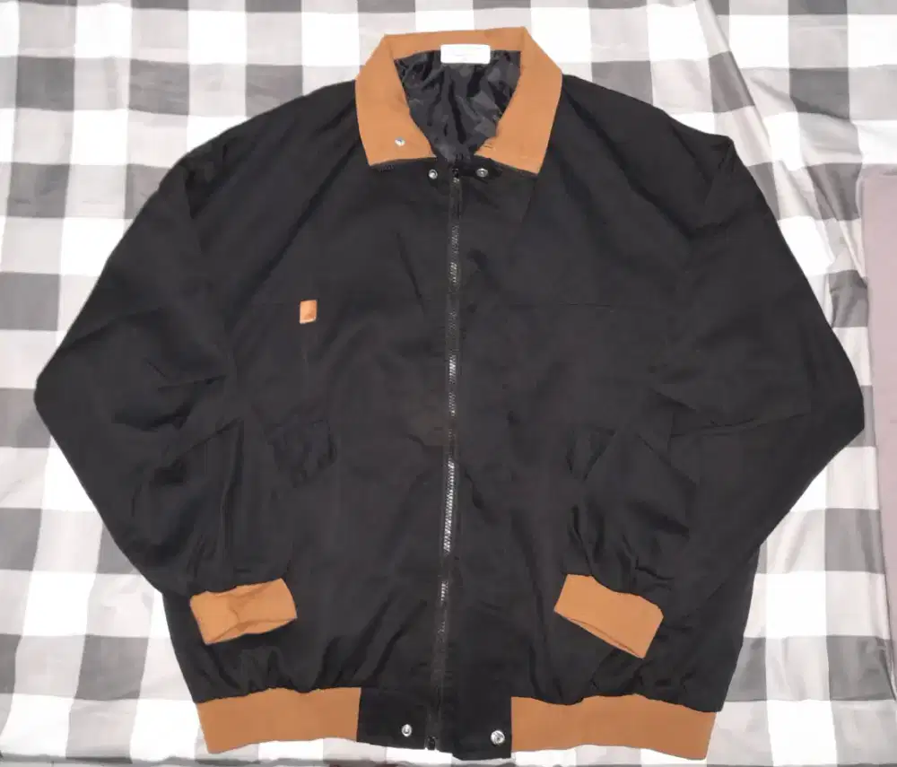 JAKET HITAM COKLAT BERKERAH COCOK UNTUK MOTORAN