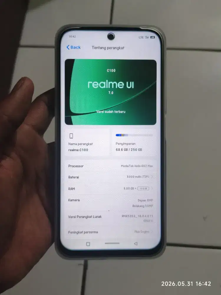 Realme C100 8/256 Baru Buka Kardus