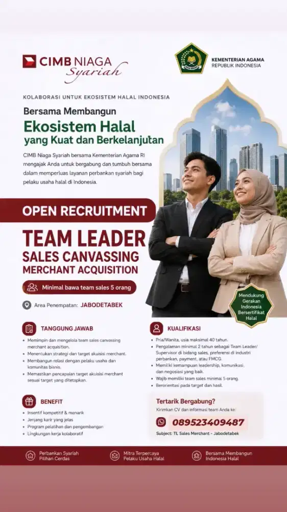 Team Leader Field Sales Merchant Acquisition Qris & Sertifikat Halal