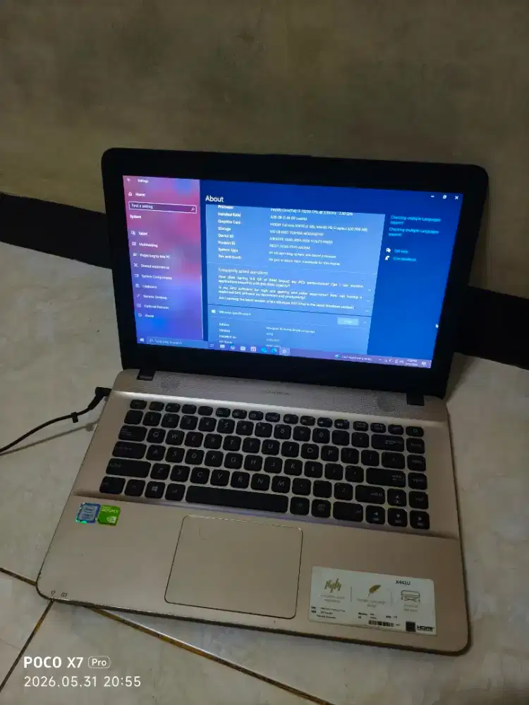 Laptop Asus X441U intel core i3 ram 4gb/hdd1TB