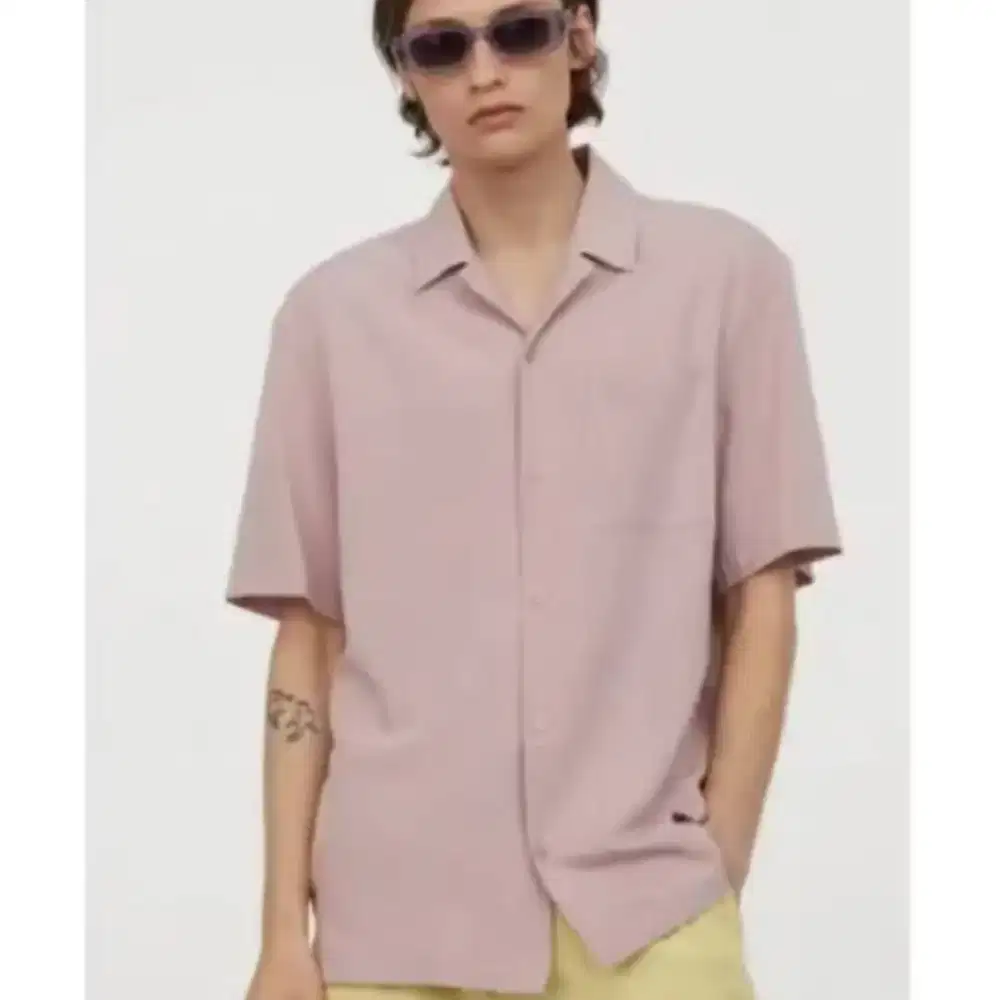 Kemeja pria pink keren h&m original jumbo xxl prelove