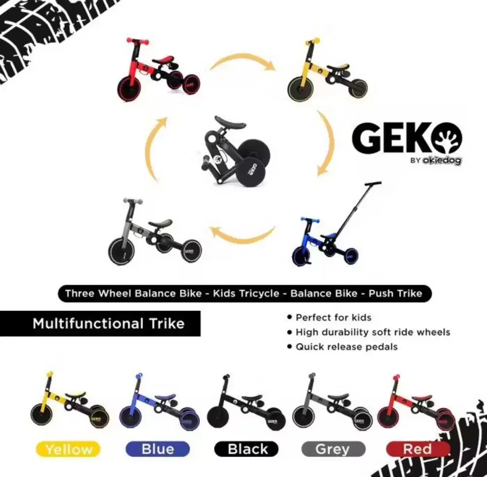 Geko Balance Bike 5 in 1