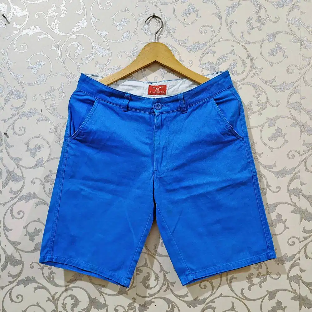 Celana Pendek Chino Bermuda TIMEBELT Short Pants Slim Fit Biru Sky Blu