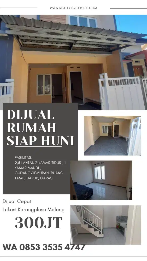 Rumah siap Huni 2,5 Lantai