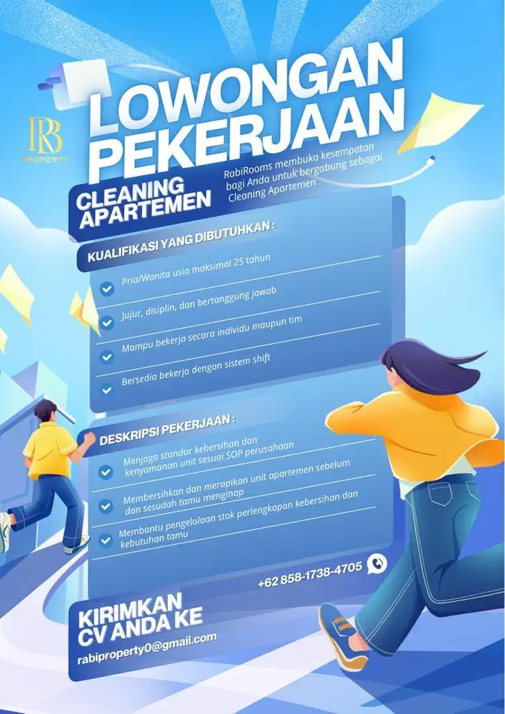 LOWONGAN KERJA CLEANING APARTEMENT