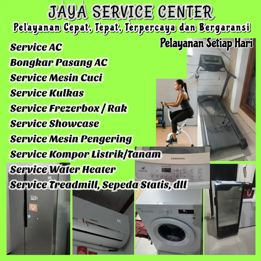 Service Kulkas Mesin Cuci Frezer Bongkar Pasang AC Servis AC Treadmill