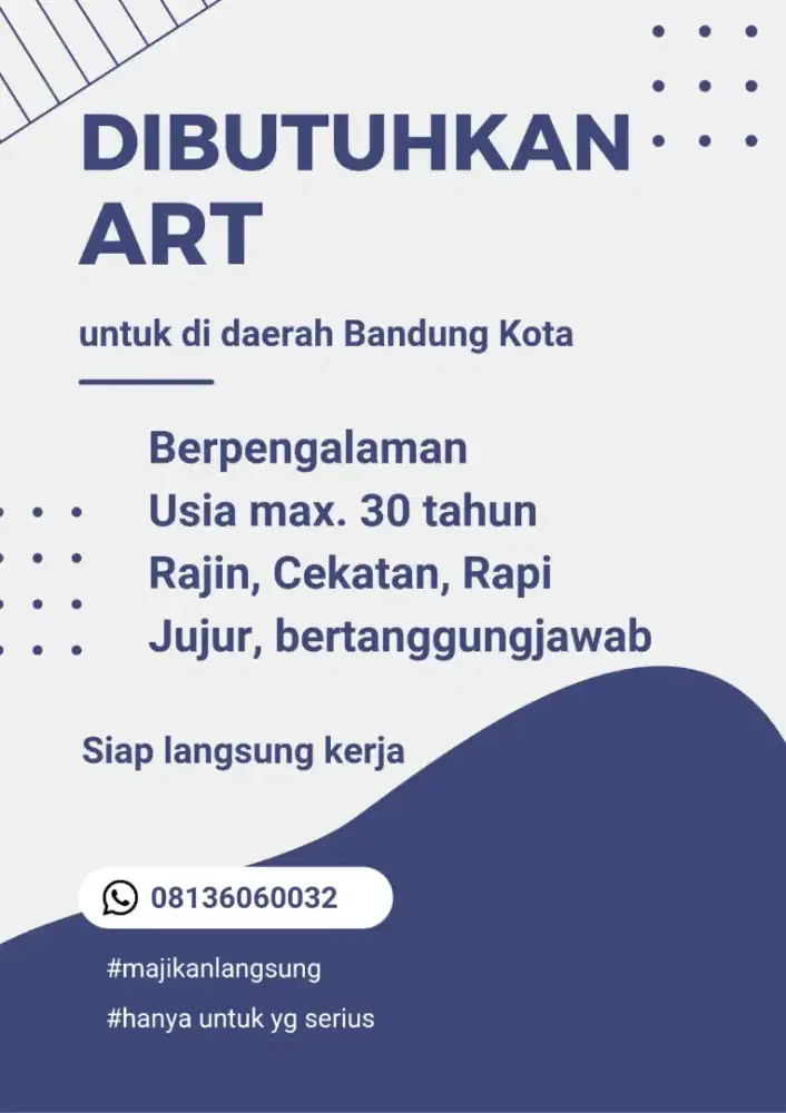 Lowongan ART Bandung Kota