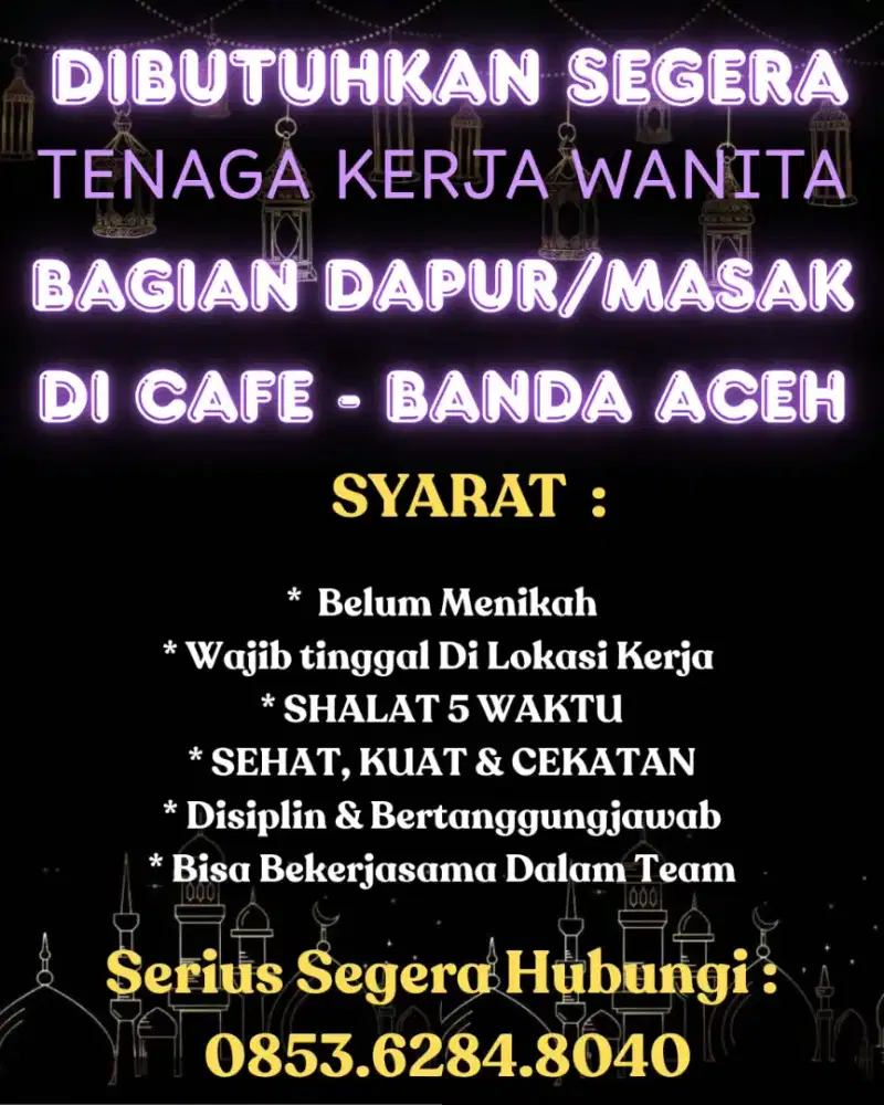 Bagian dapur/masak dan penjualan