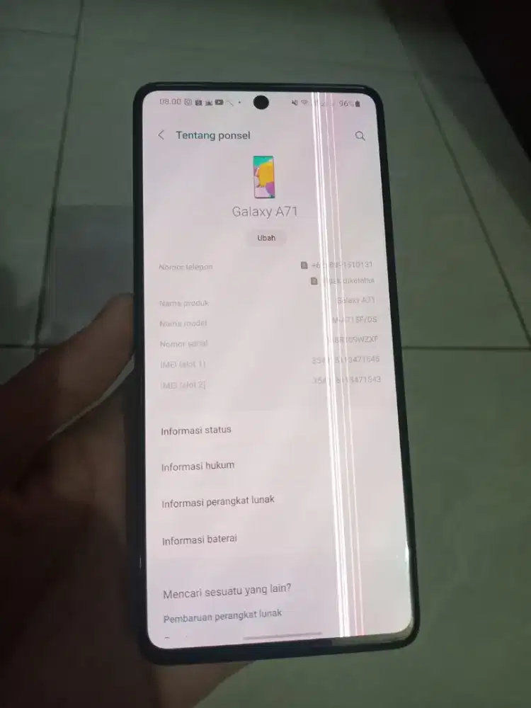 Samsung Galaxy A71 ram 8/128gb, MINUS DIBACA