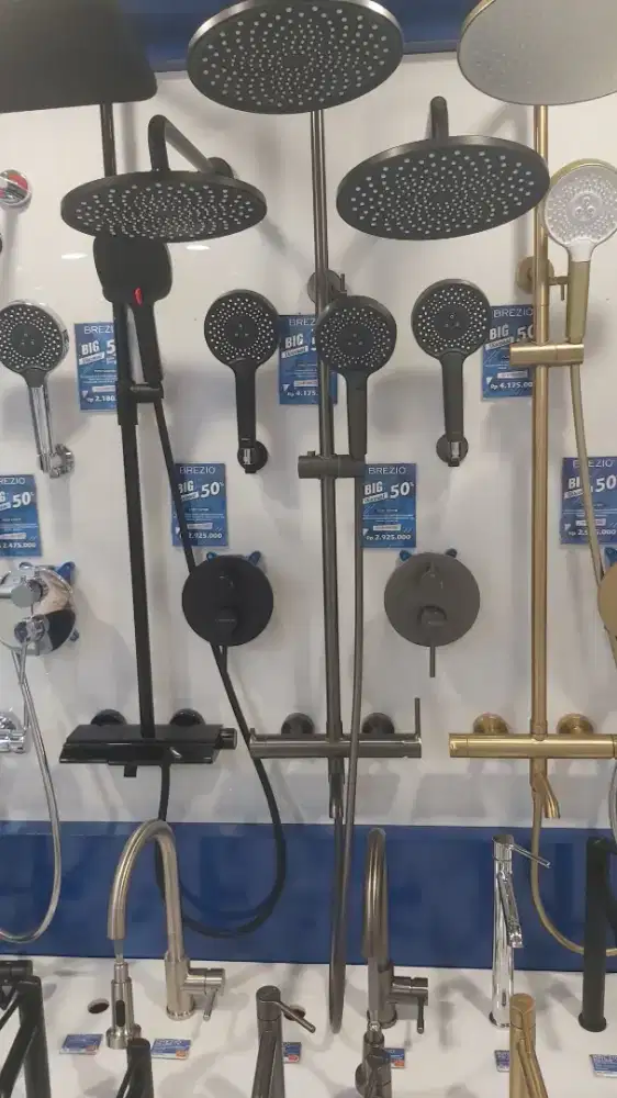 Promo shower tiang warna chrome diskon 50%