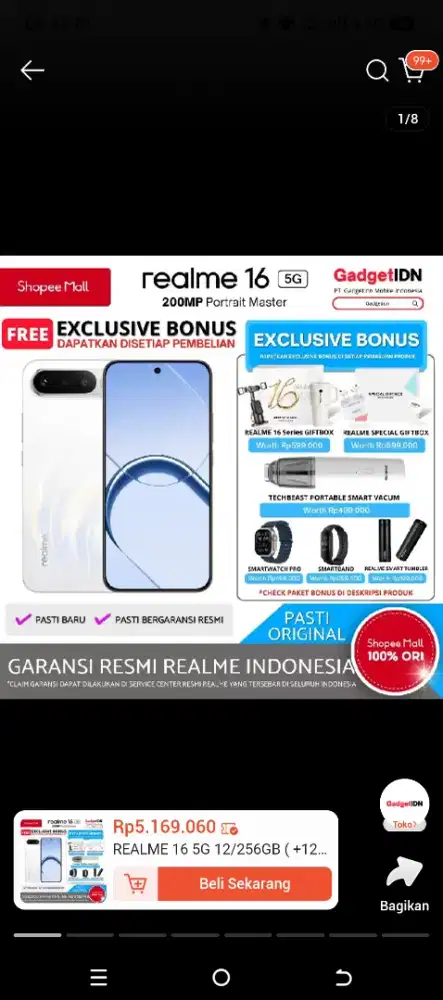 Realme 16 5G Fullset Ram 8+10 / 256