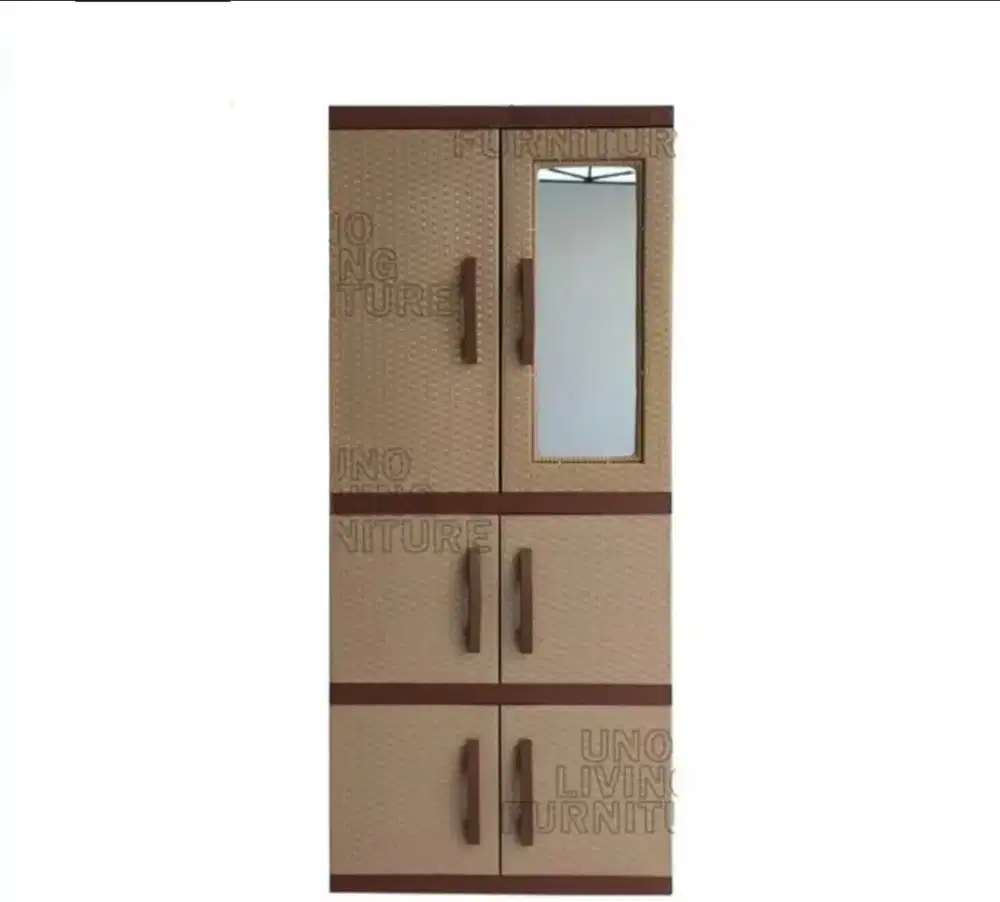 Lemari Plastik Jumbo 4 Susun + Cermin