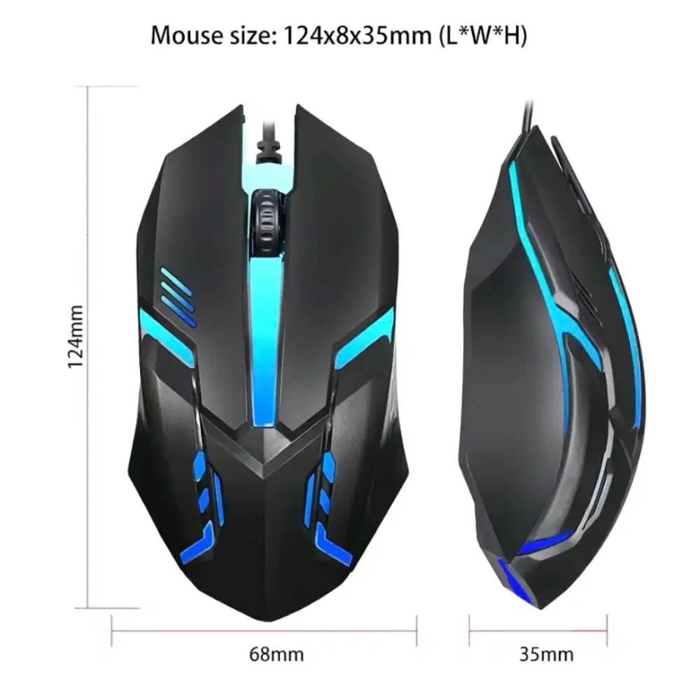 Mouse Gaming RGB USB – Kondisi Normal & Siap Pakai