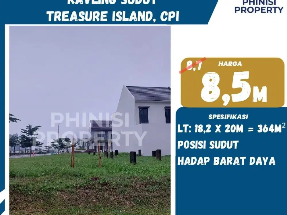 DIJUAL Kavling sudut Treasure Island Citraland City CPI