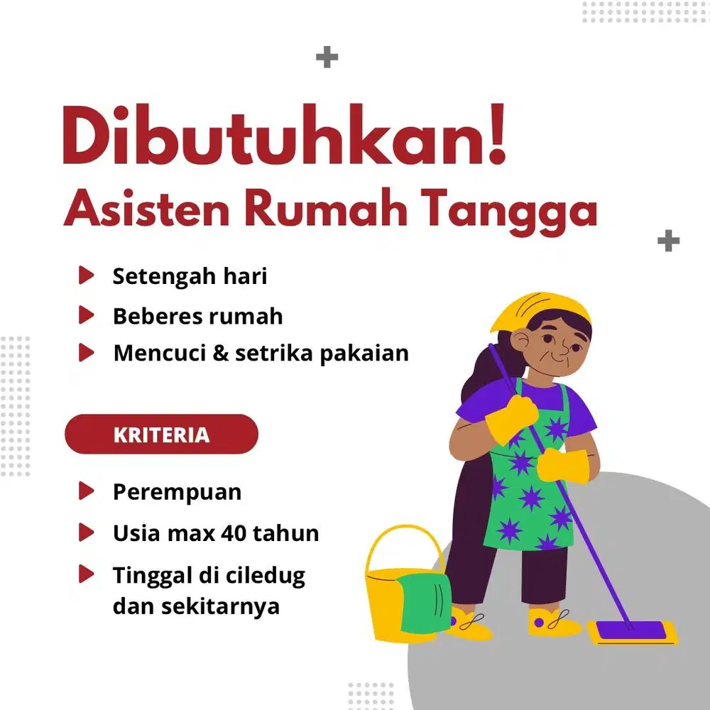 Asisten Rumah Tangga (Setengah Hari)