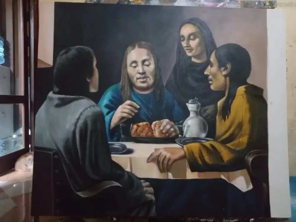 Dijusl lukisan kanvas yesus 90x130 cm