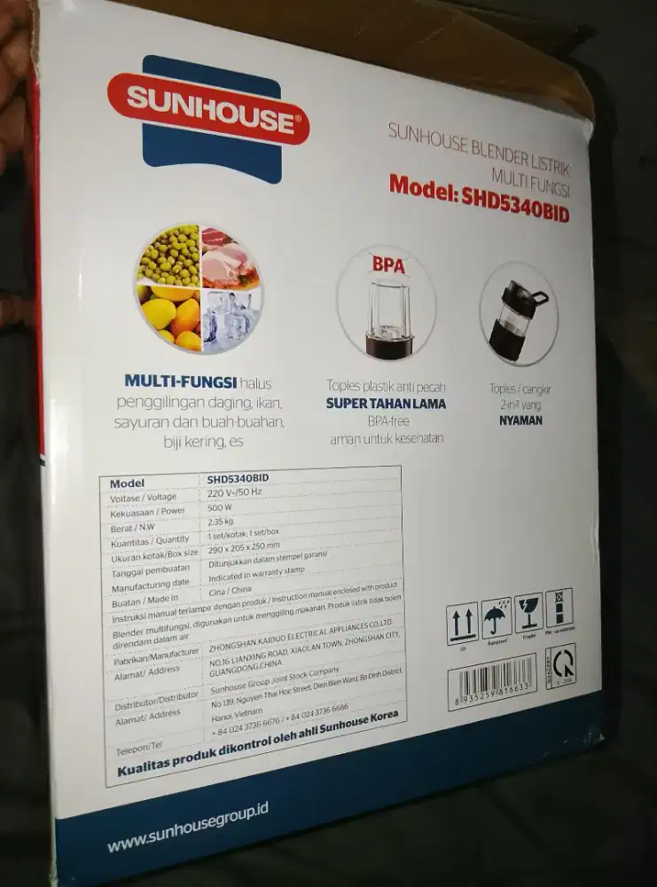 Blender Multifungsi Sunhouse SHD5340BID 500W Baru Segel Garansi Murah