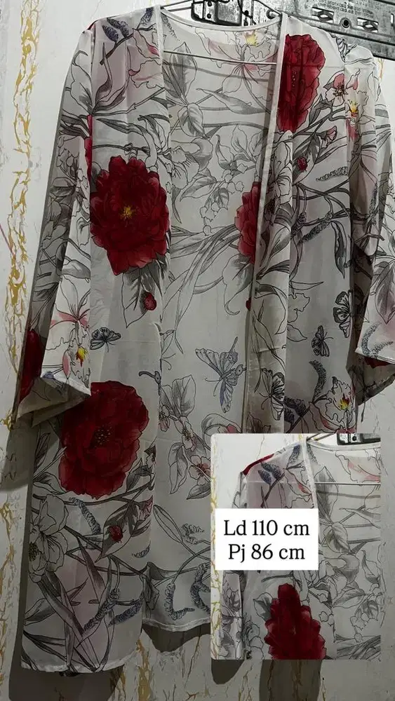 Cardigan panjang floral 25 ribu