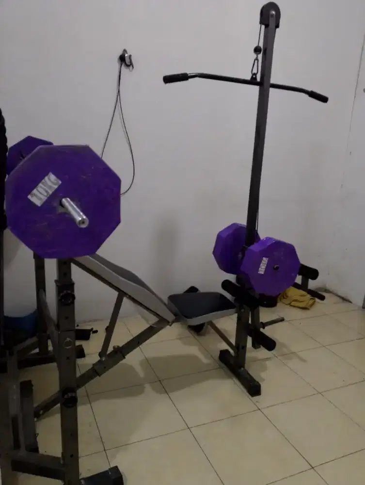 Bench Press Terlengkap all variasi bisa+Free Beban 40kg+stick 1.6mtr