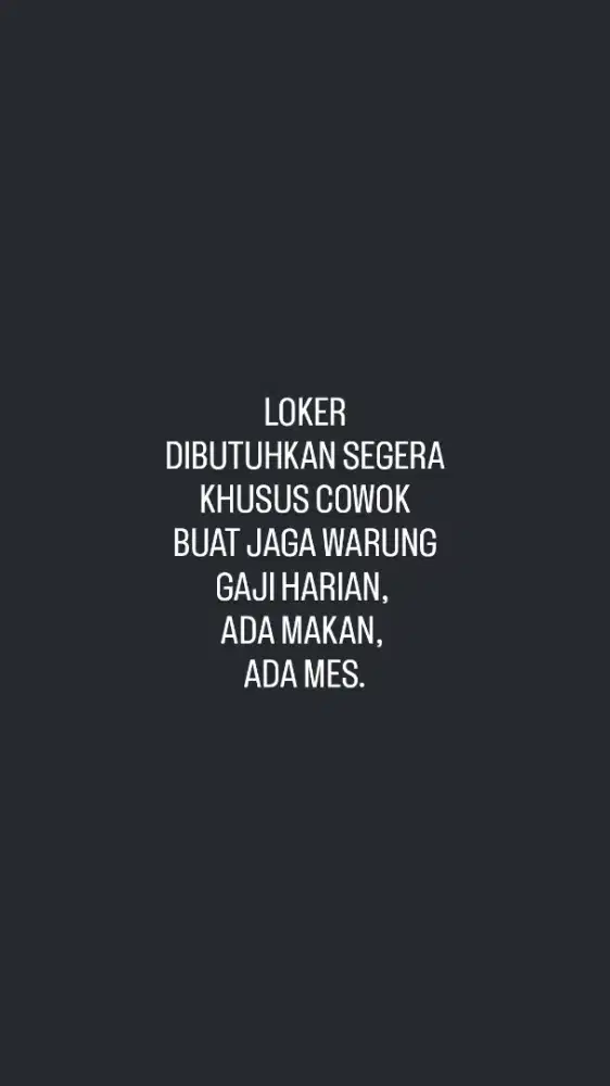 LOKER JAGA WARUNG