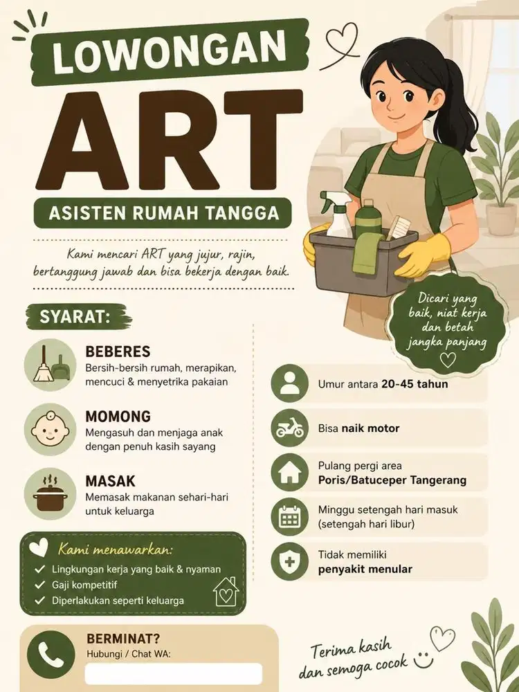 Lowongan kerja ART Poris