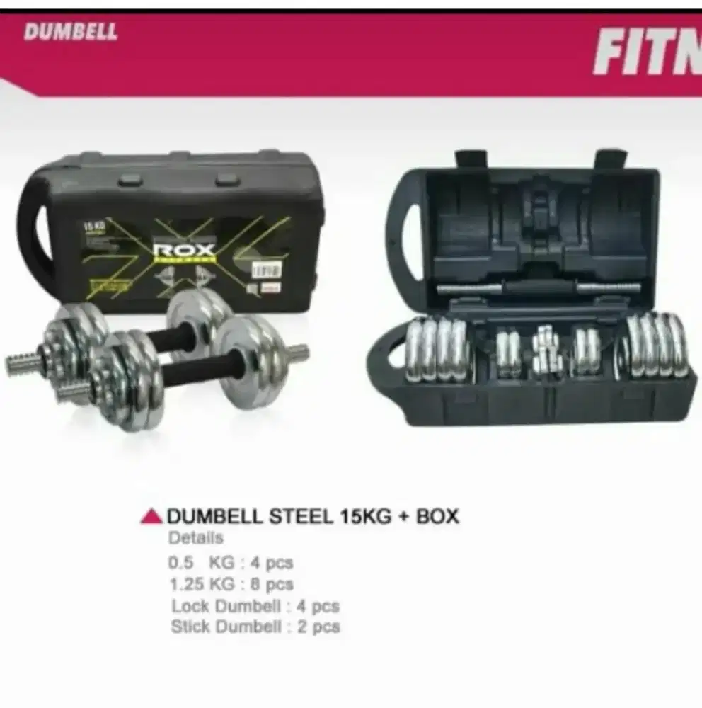 Barbel / Dumble ROX Steel Plus Box 15Kg
100% ORIGINAL