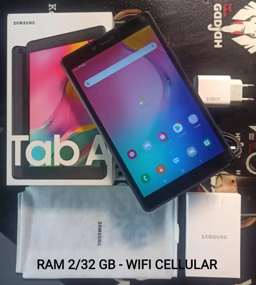 SAMSUNG GALAXY TAB A - RAM 2/32 GB || FULLSET + SIAP PAKAI